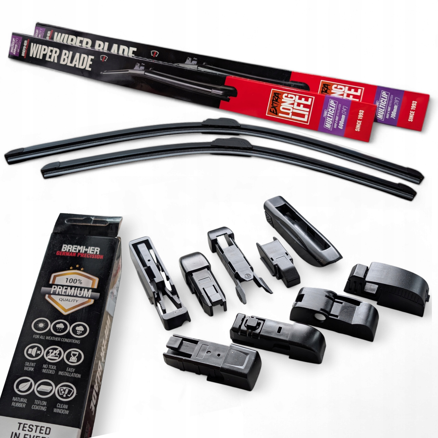 Wycieraczki Uniwersalne płaskie Premium przód 700 600mm Long Life 70 60c,