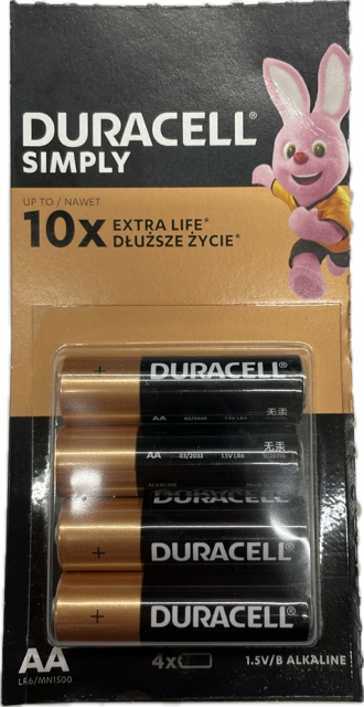 Bateria alkaliczna Duracell AA (R6) 4 szt.