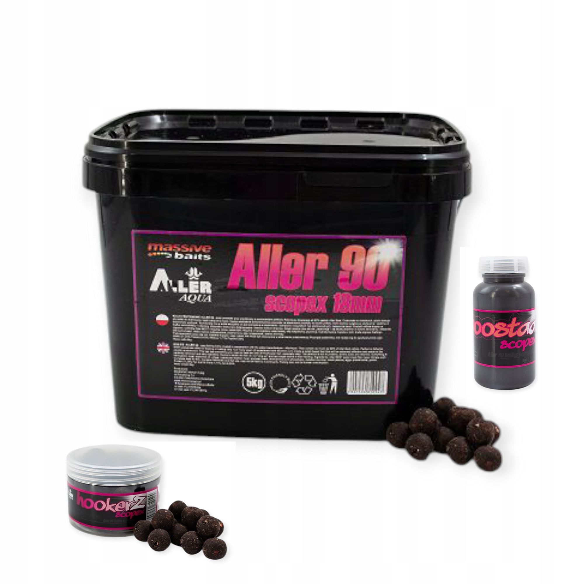 Massive Baits Rewelacyjny Pakiet Aller 90 Wiadro+Boosta+HookerZ Scopex