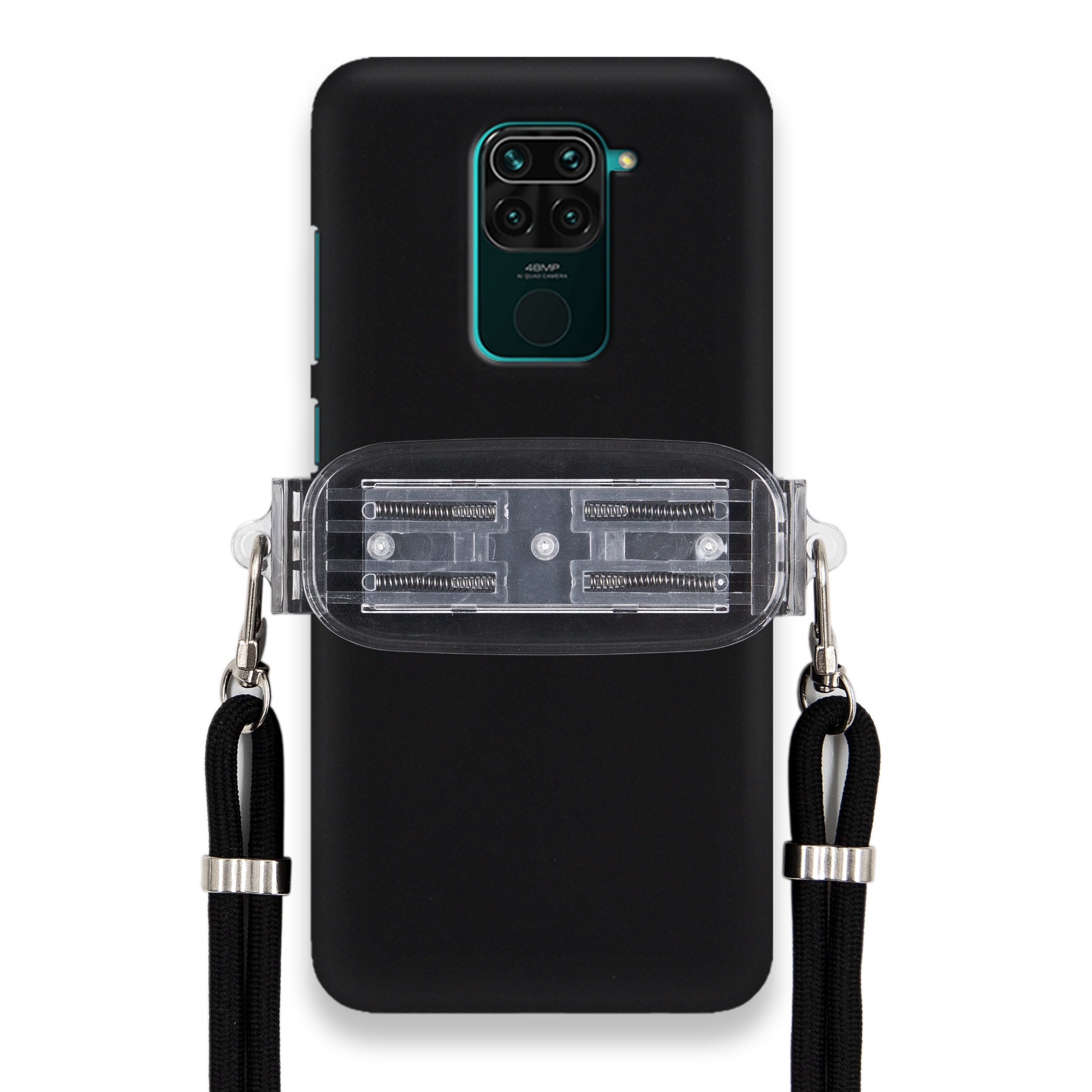 Puzdro Pre Xiaomi Redmi Note 9 Pro Mat Case Univerzálny Držiak Čierna Šnúrka