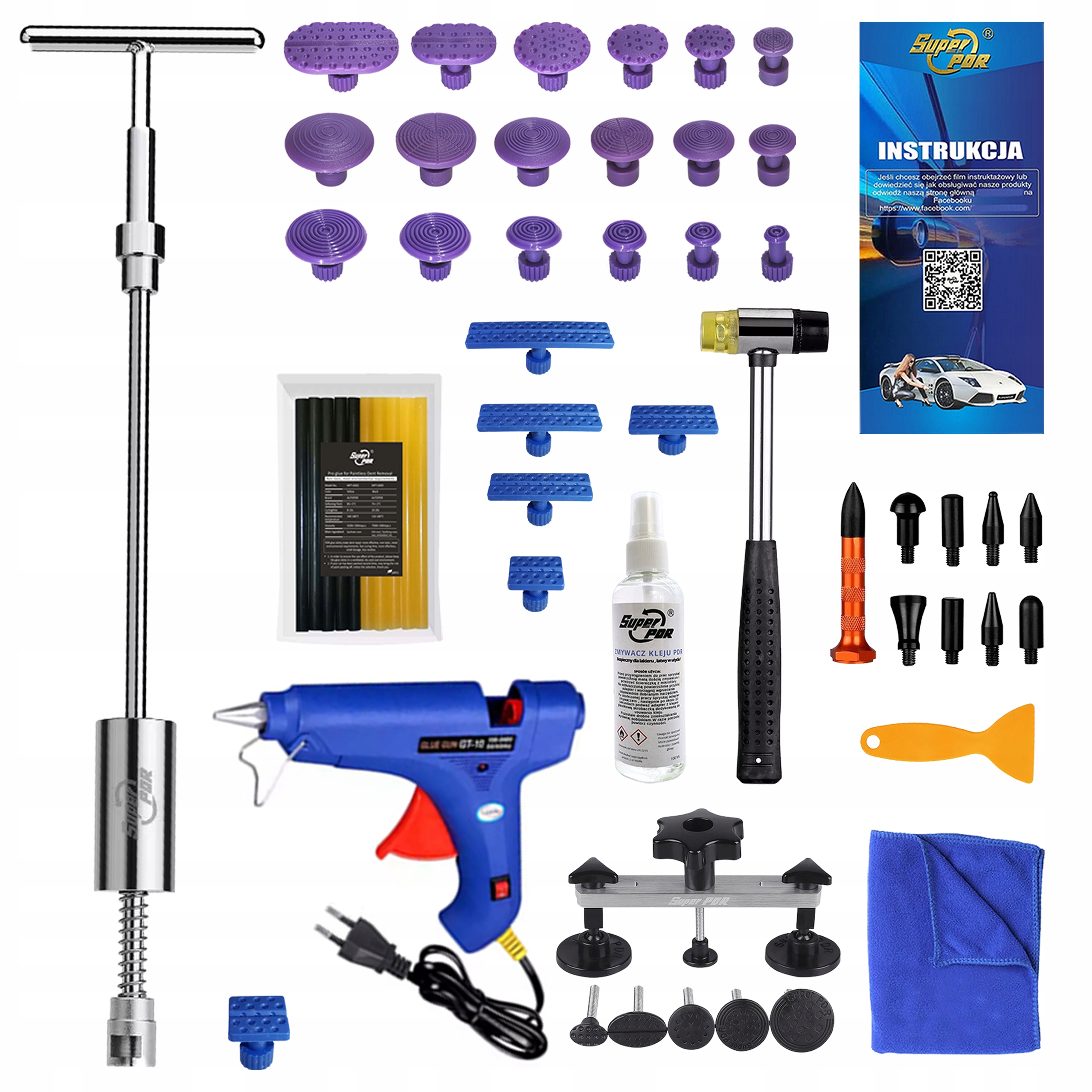 Sada Pro Vytahování Odstraňování Promáčklin Karoserie Pdr Setrvačné Kladivo