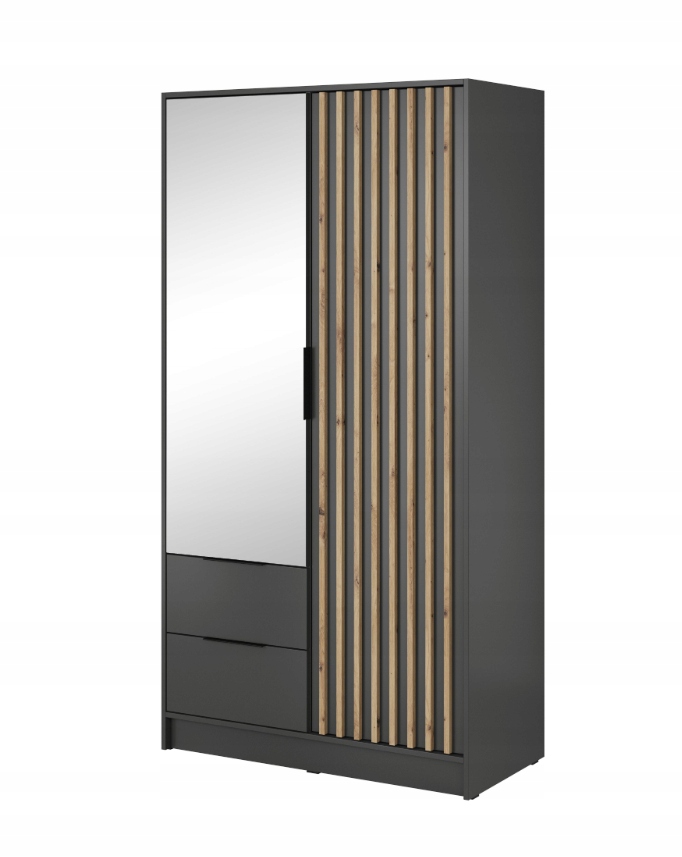 Szafa Lamele 105cm Dąb Artisan z Lusterm NELA PS Kolekcja nela