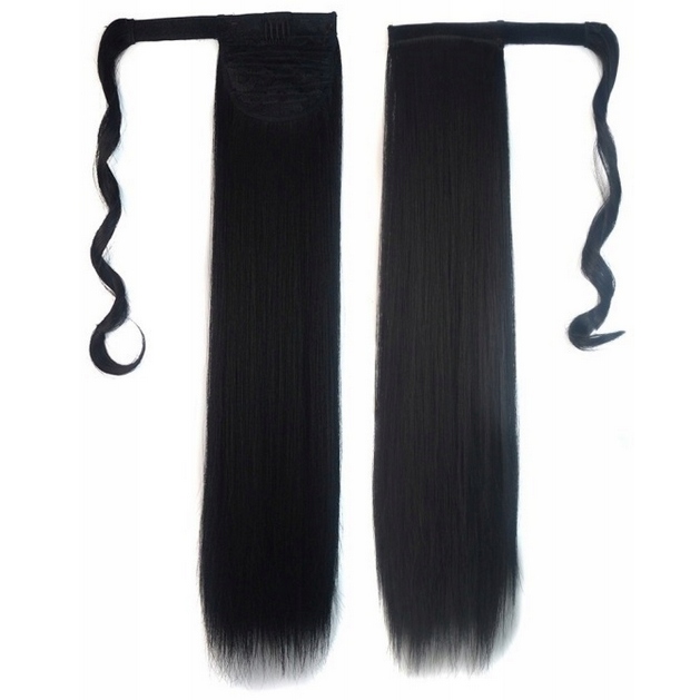 Připínací Poník Kitka Připínací Koňský Ocas Jako Přírodní 60 CM černý 1