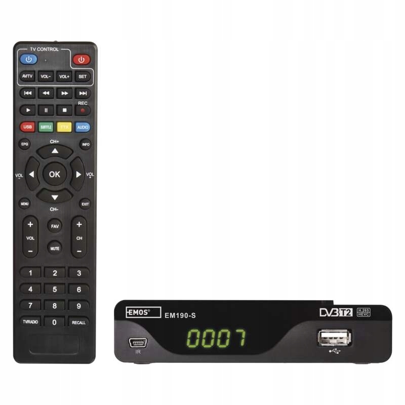 

Dekoder odbiornik DVB-T2 EM190 kodek H265 hevc