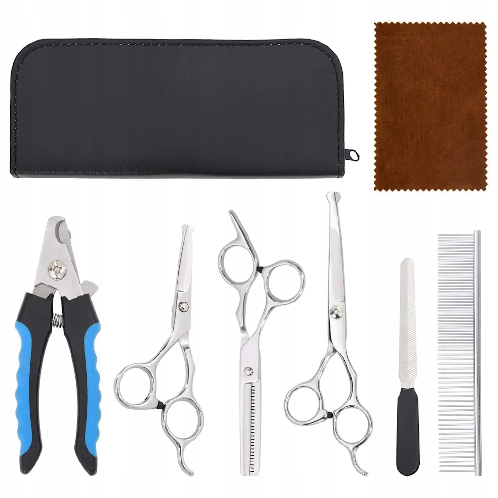 Levně 6dílná sada nůžek na stříhání psů nerezová ocel