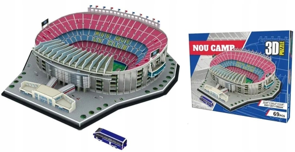 Puzzle 3D stadion Camp Nou FC Barcelona z pianki Clever & Happy – Specyfikacja