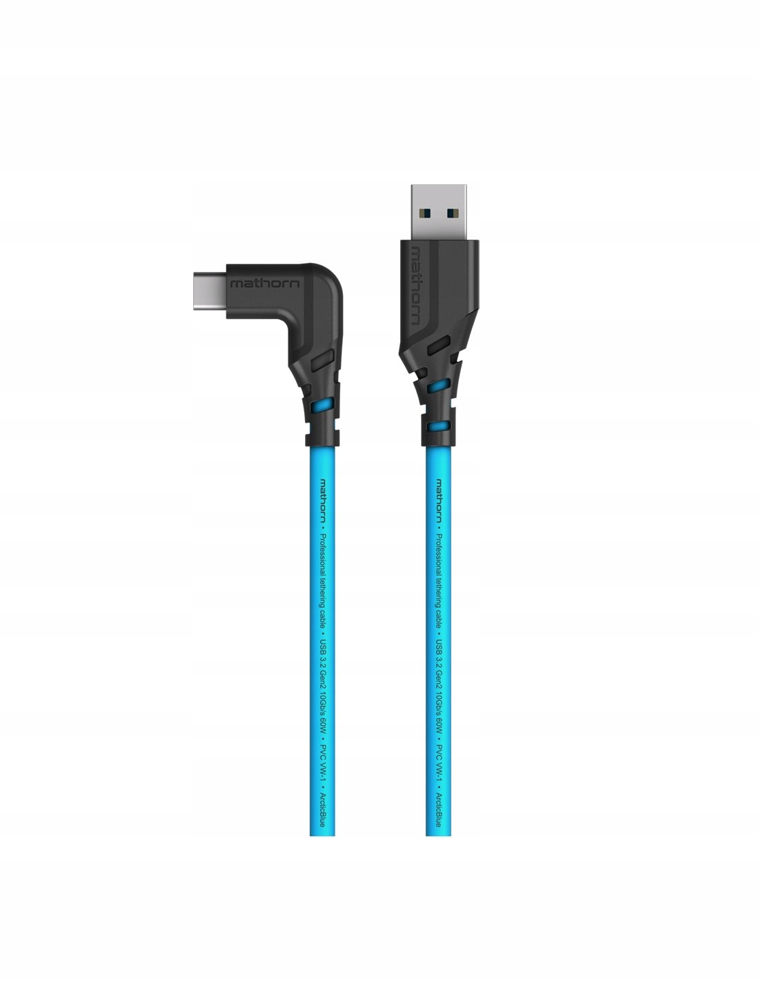 Kabel tethering Mathorn MTC-501 5m 10Gbps 60W USB A-C90 ArcticBlue Stan opakowania oryginalne
