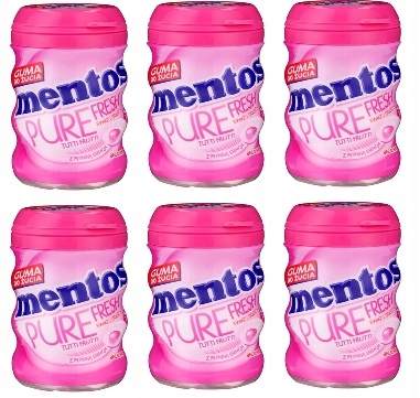 6x 60g Mentos Pure Fresh Tutti Frutti žvýkačka Karton