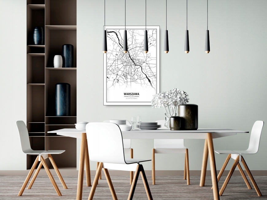 WARSZAWA MAPA MINIMALIZM plakat A2 59,4x42cm #194 Szerokość produktu 42 cm