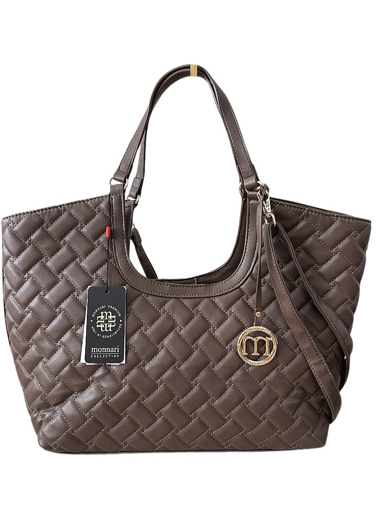 Monnari prošívaná hnědá shopper taška