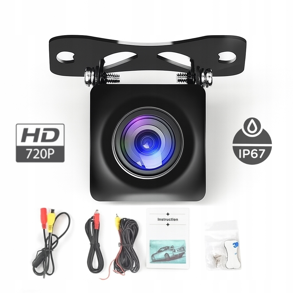 Wideorejestrator HD DVR + kamera cofania do radia Android HD 720p IP67