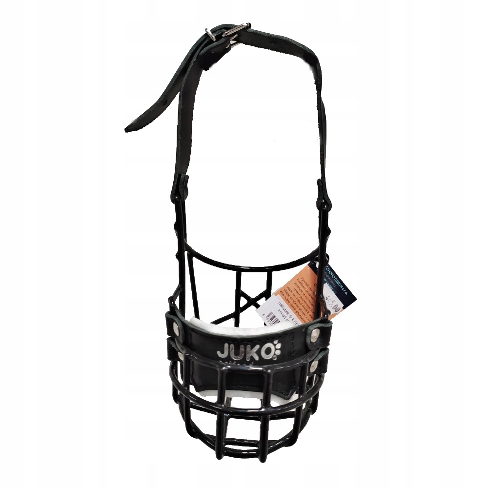 Levně Náhubek černý/kůže knírač střední fena