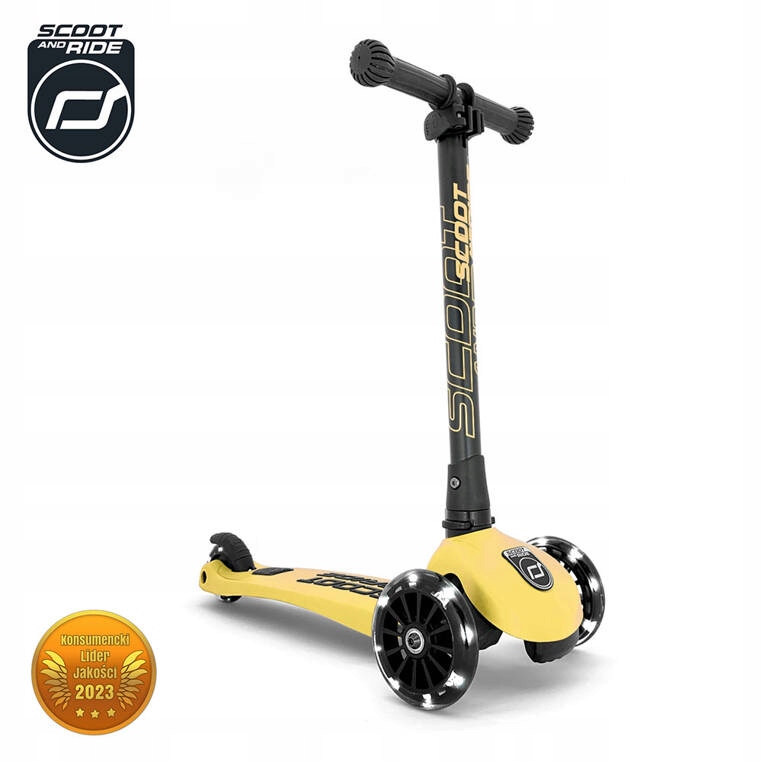 ZESTAW SCOOT AND RIDE LEMON HULAJNOGA Highwaykick 3 + KASK LED S-M 3L+ Hamulec tak
