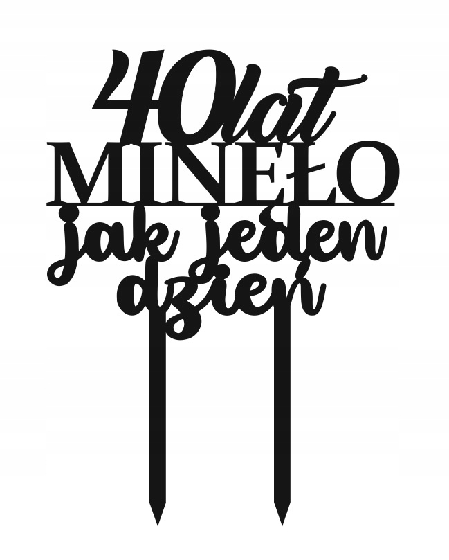 

Topper na tort 30 40 50 lat minęło jak jeden dzień