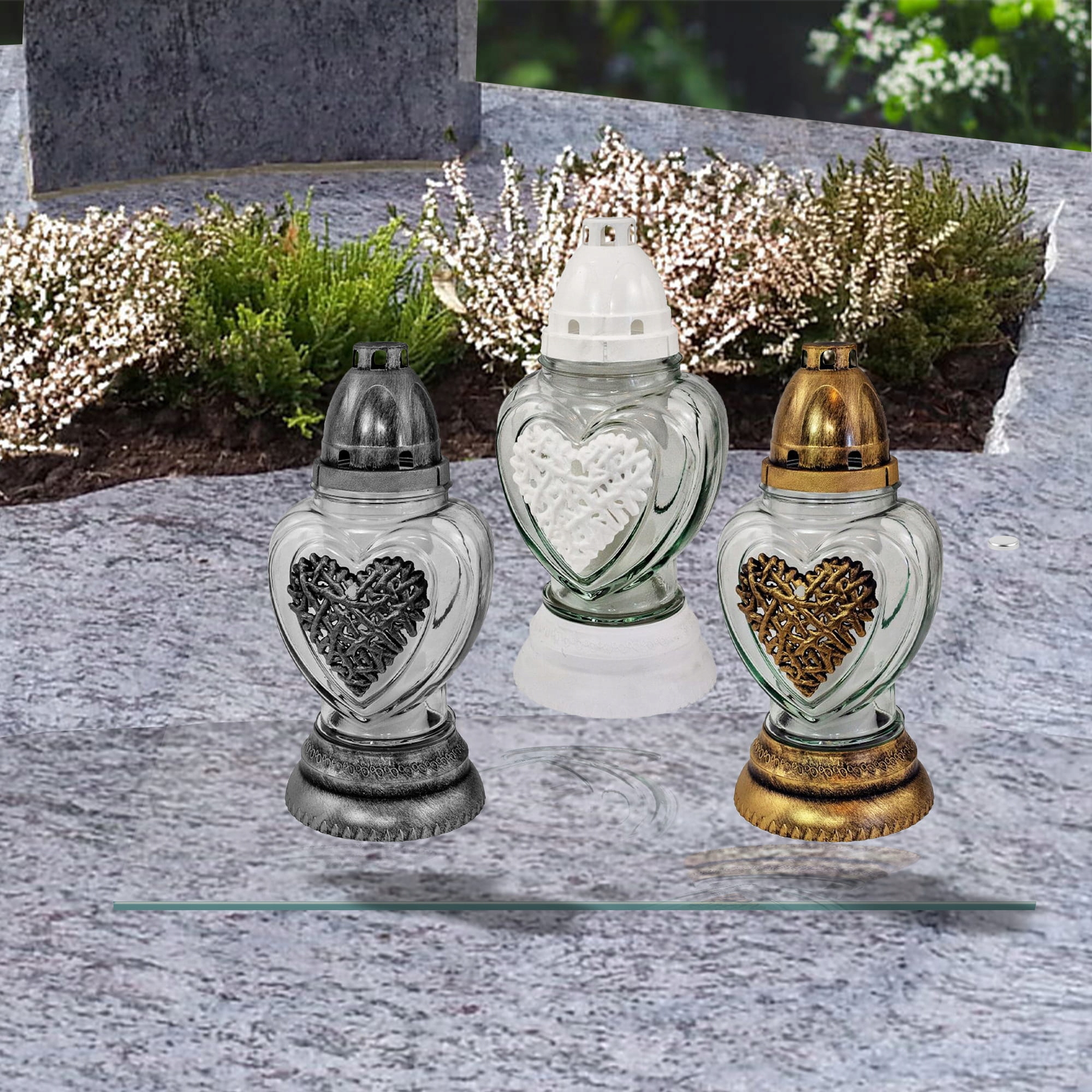 SZKLANA PODSTAWKA POD ZNICZE 40x40cm Szkło 485h Długość (cm) 40 cm