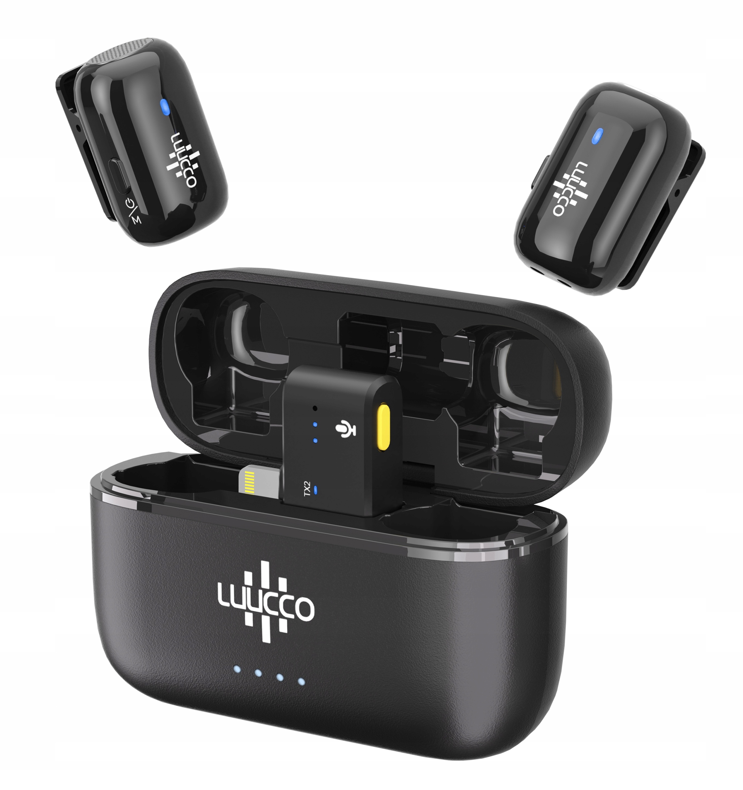 2x Mini bezdrátový mikrofon 100 m pro Apple iPhone Lightning Luucco K2