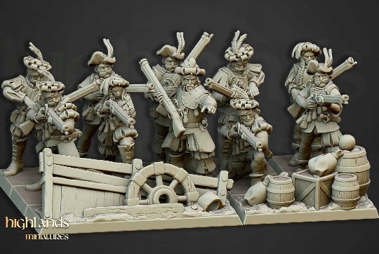 Highlands Miniatures Handgunners/ Arquebusier Unit Nazwa Druk 3D Modeli HighLands Miniatures