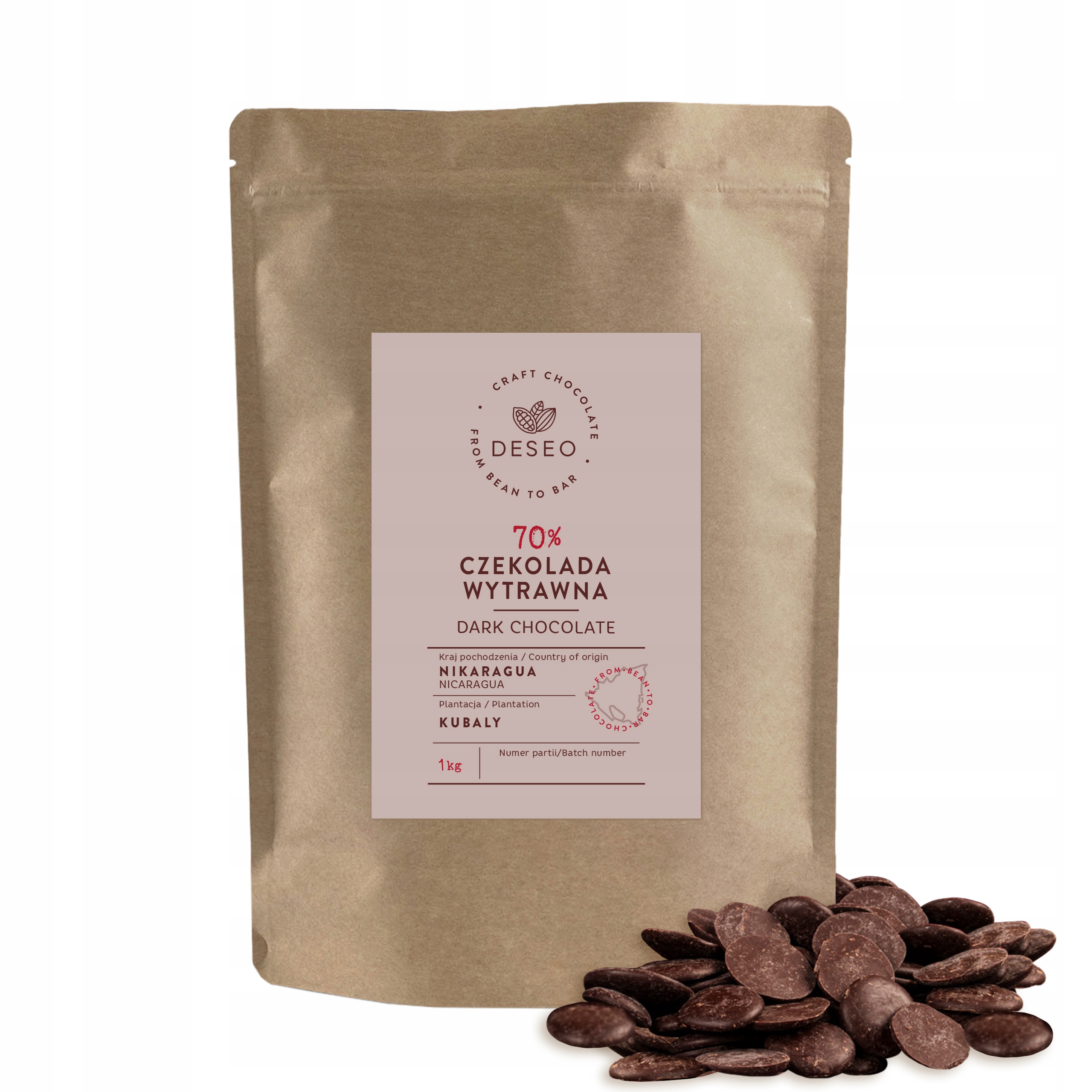 Levně Čokoláda Dezertní Deseo Nikaragua 70% 1 Kg