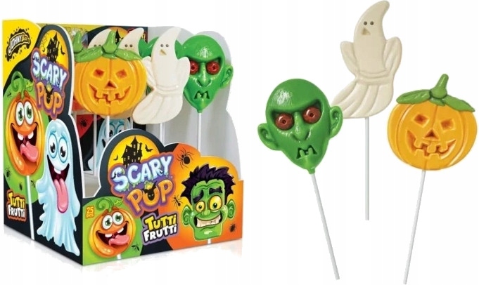 Levně Johny Bee Lízátko Cukrová dýně Duch upír Ideální na Halloween 25g 25 kusů