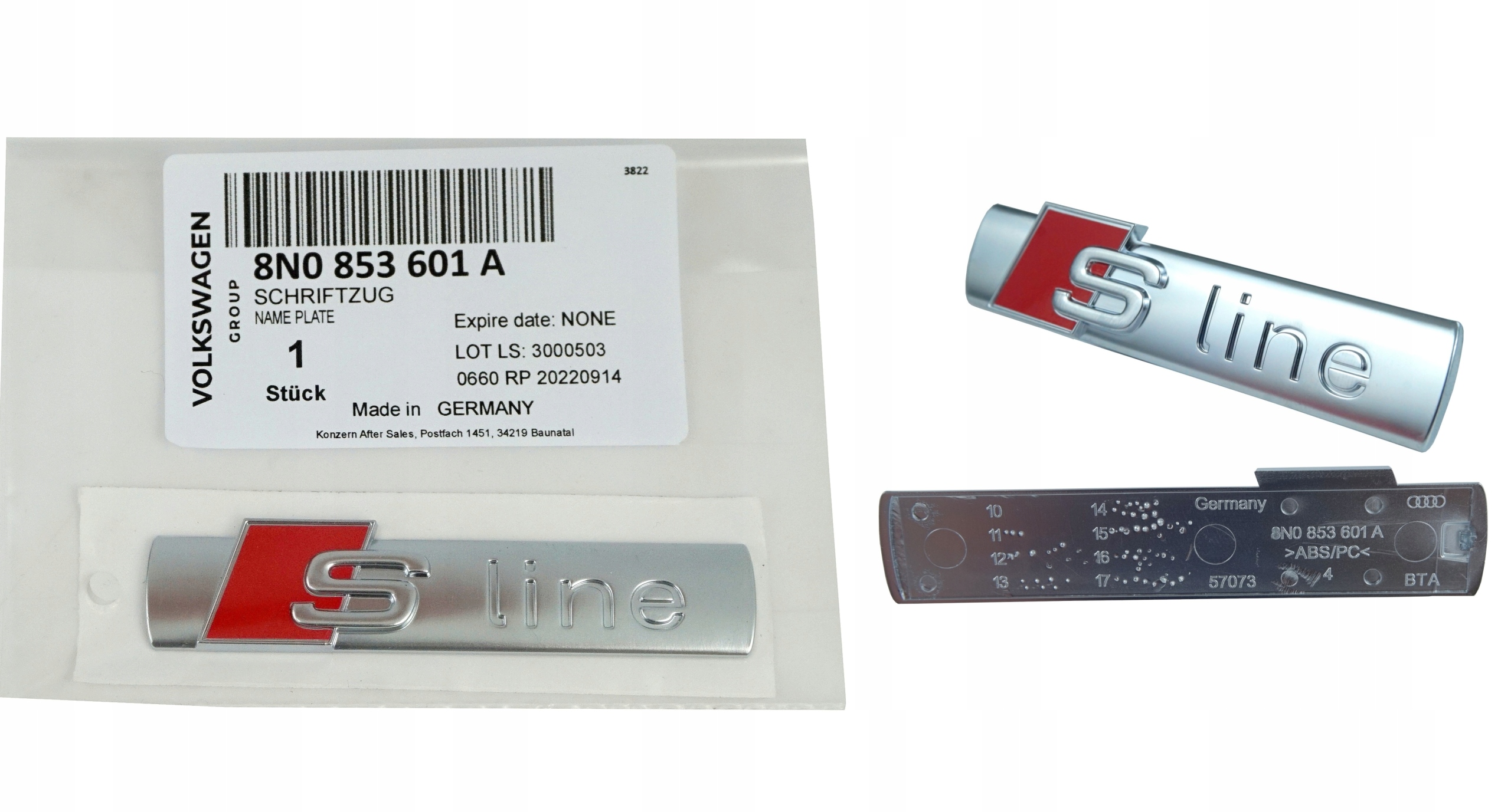 ZNACZEK EMBLEMAT S-LINE SLINE AUDI A3 8P ORYGINAŁ Marka Audi