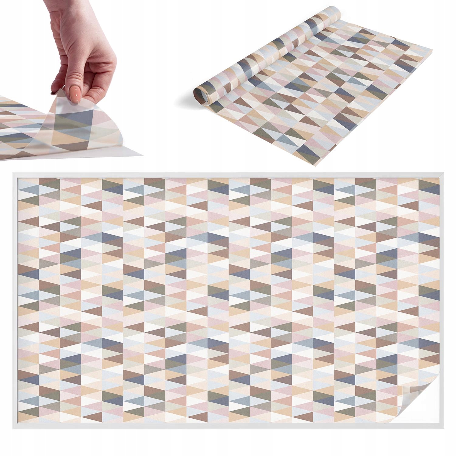 Fólie poloprůhledná pro pracovní kancelář Pastelová symetrie 200 x 116 cm