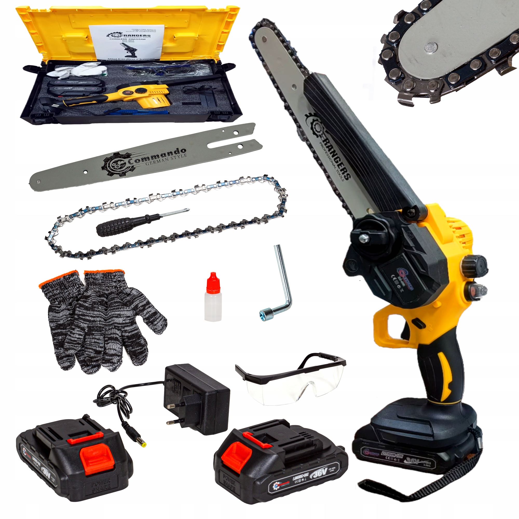 MINI PIŁA PILARKA Akumulatorowa 8" 8cal 2x AKU 36V SMAROWANIE XXXL