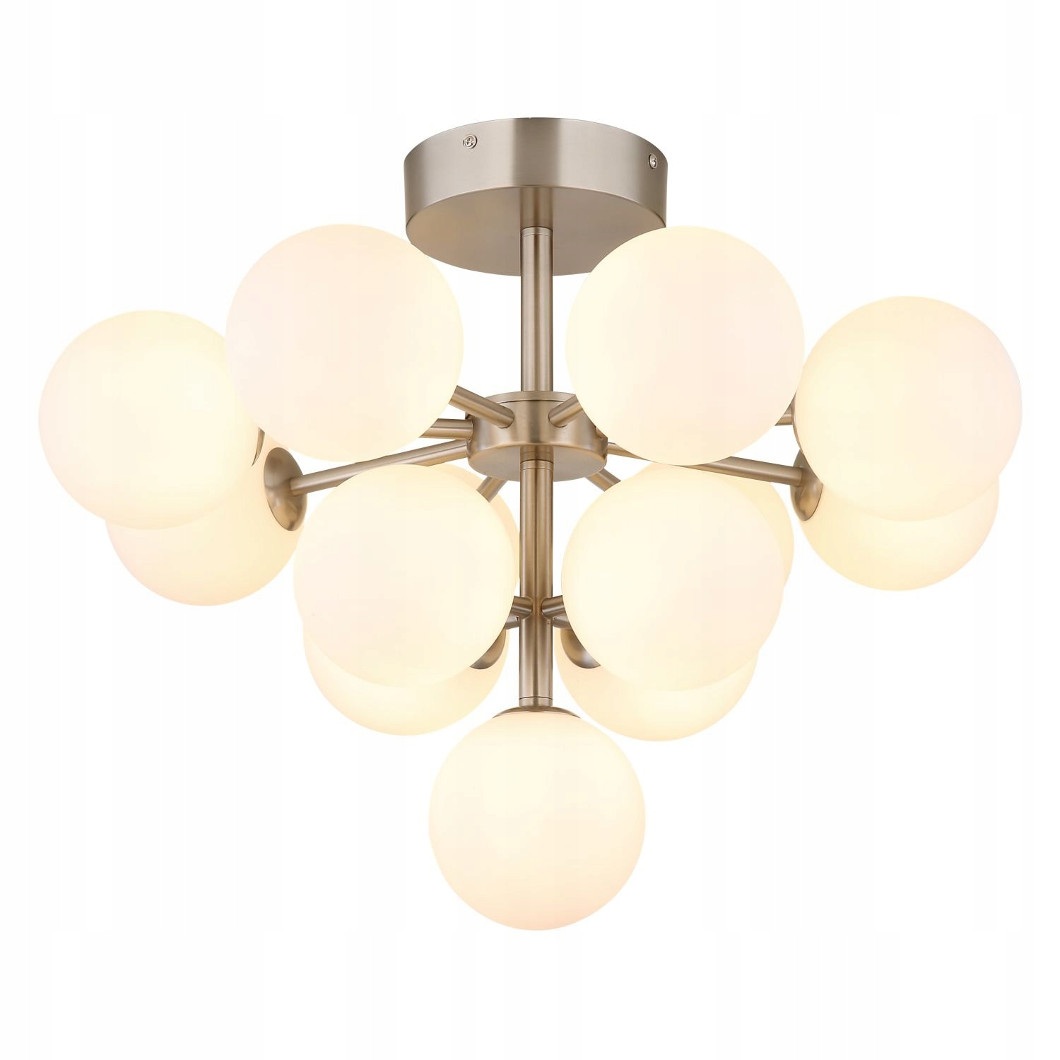 Stropná lampa Grappy 13xG9 matný nikel a biele sklo Globo