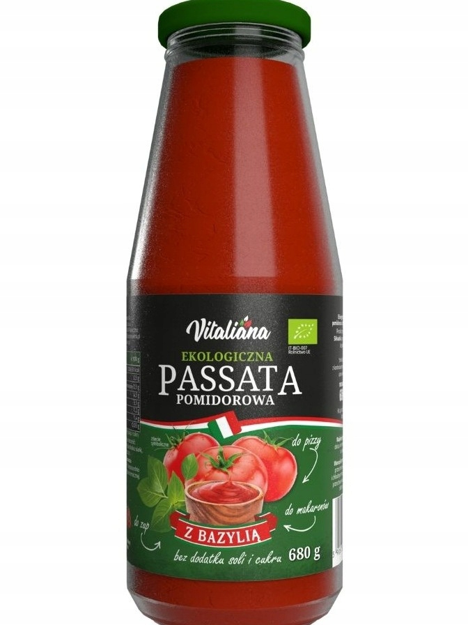 Levně Vitaliana Passata rajčatová s bazalkou 680 g Bio