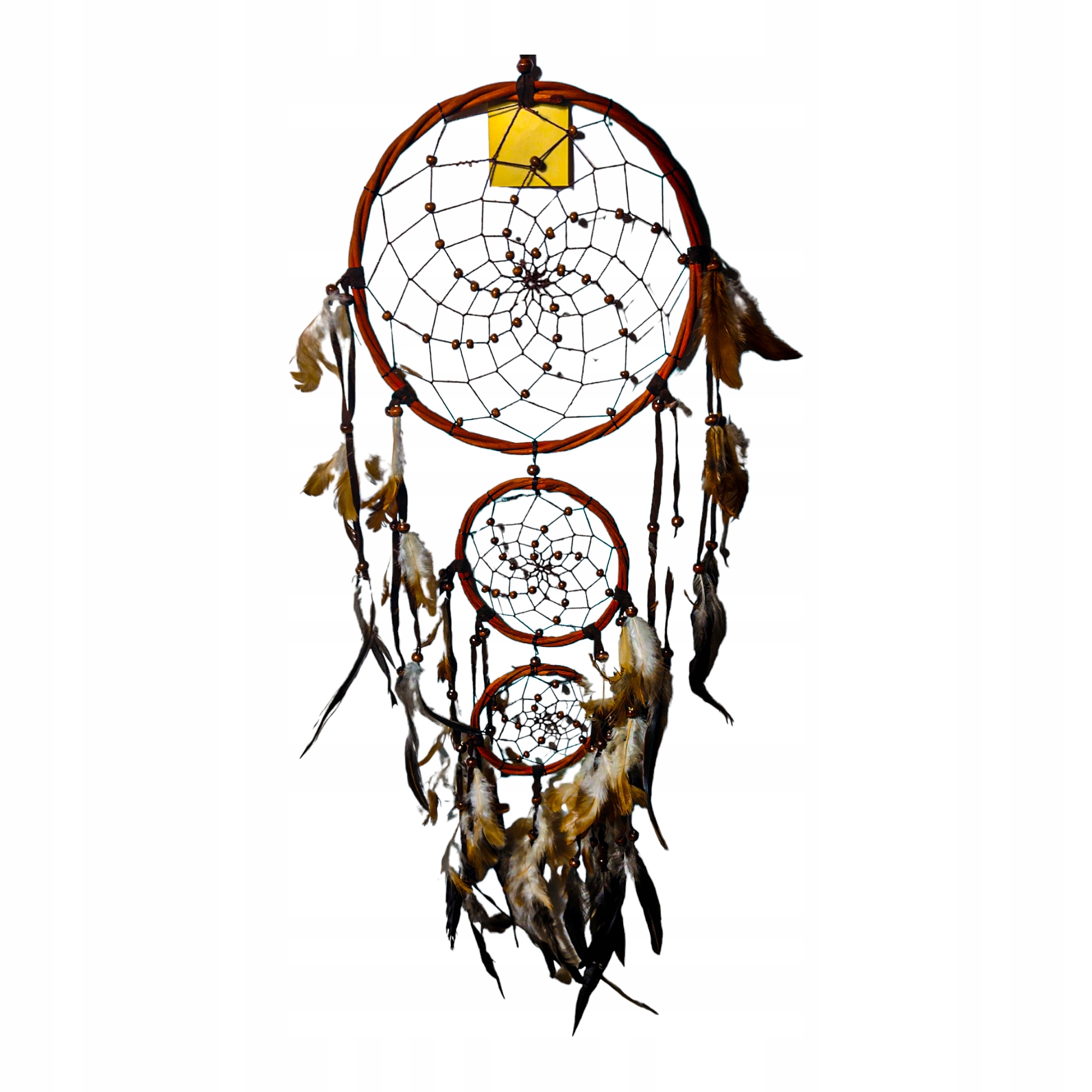 Lapač Snů 3 Kola Hnědo Rudá Indonésie Handmad