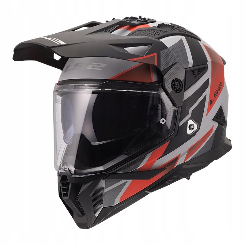 Prilba LS2 MX702 Pioneer II Block Gray Red enduro cross off-road XL