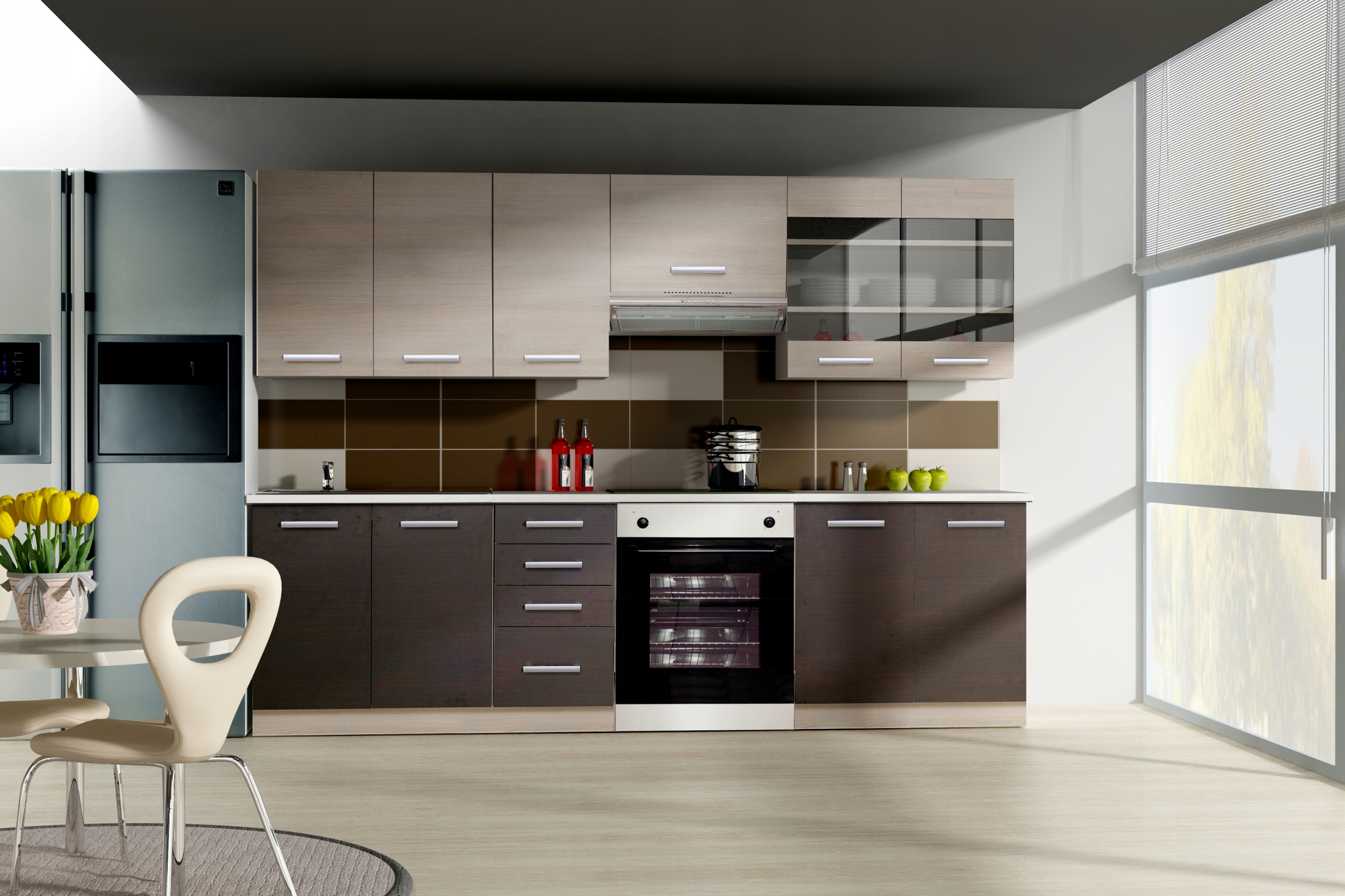 Szafka kuchenna słupek CHAMONIX 40 DK-210 2F LEGNO CIEMNE / DĄB FERRARA Marka inna