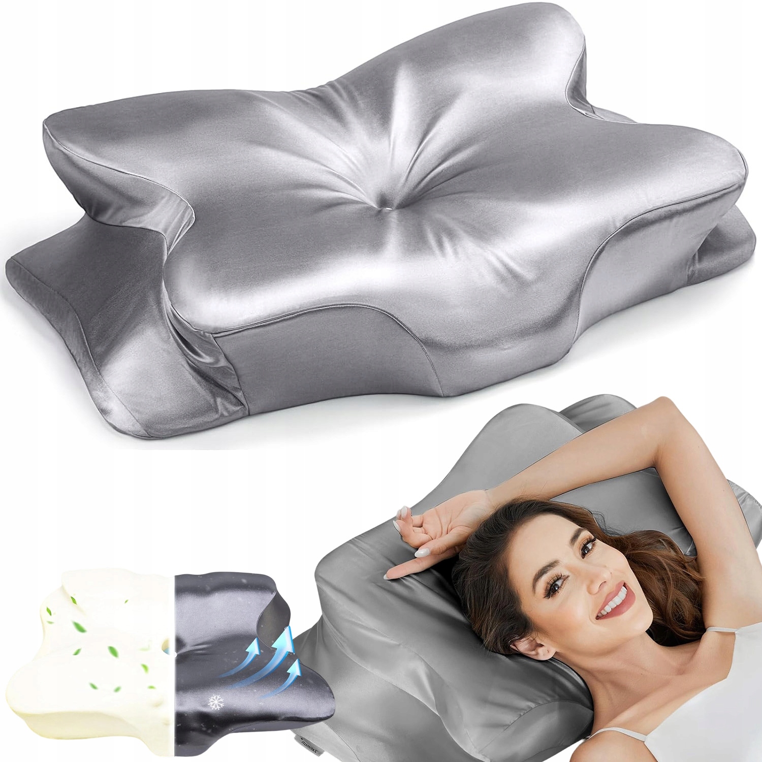 Poduszka Ortopedyczna Do Spania Anatomiczna Profilowana Pianka Memory