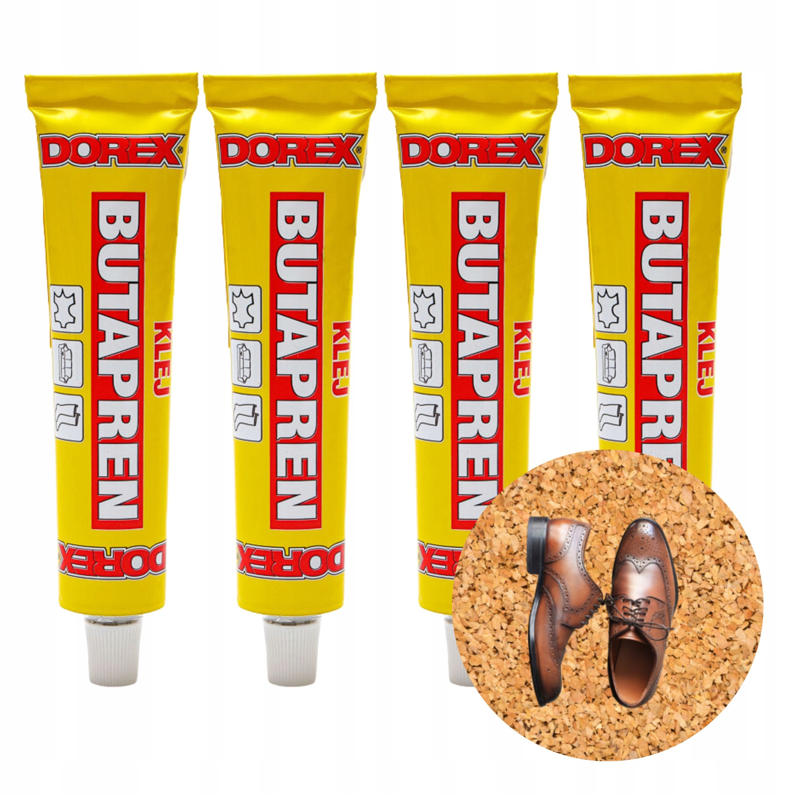 WODOODPORNY BUTAPREN KLEJ DO BUTÓW PODESZEW SKÓRY ZESTAW 4szt