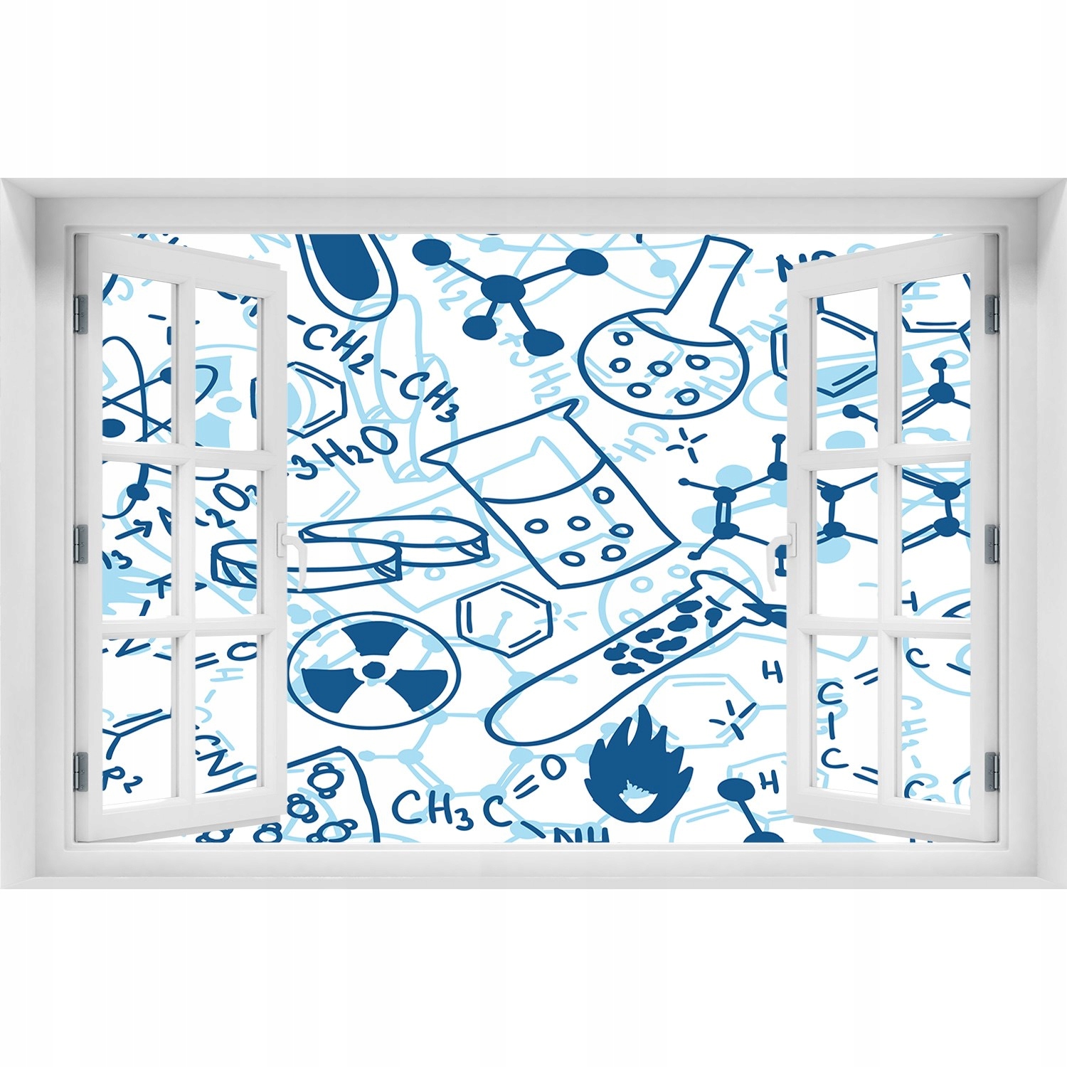 

3D Okno Naklejka na ścianę Chemia tło 150x100