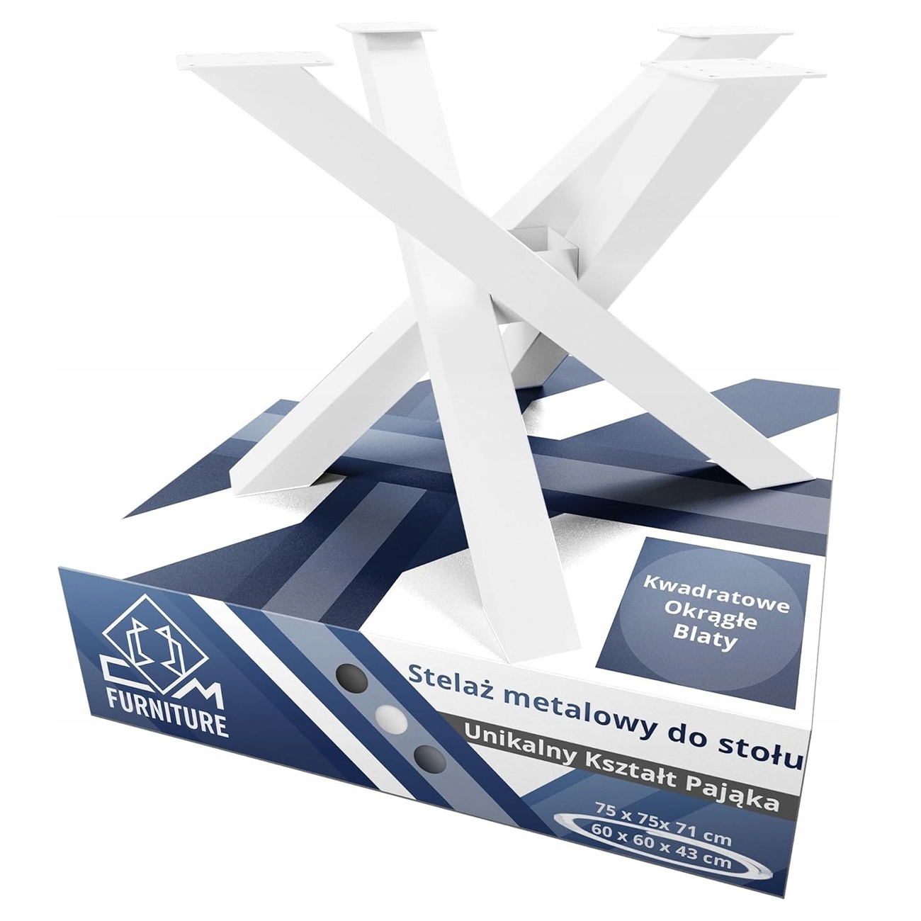 Noha Rošt Kovová Podstavka Pre Stolík Kávového Stola Loft Biela