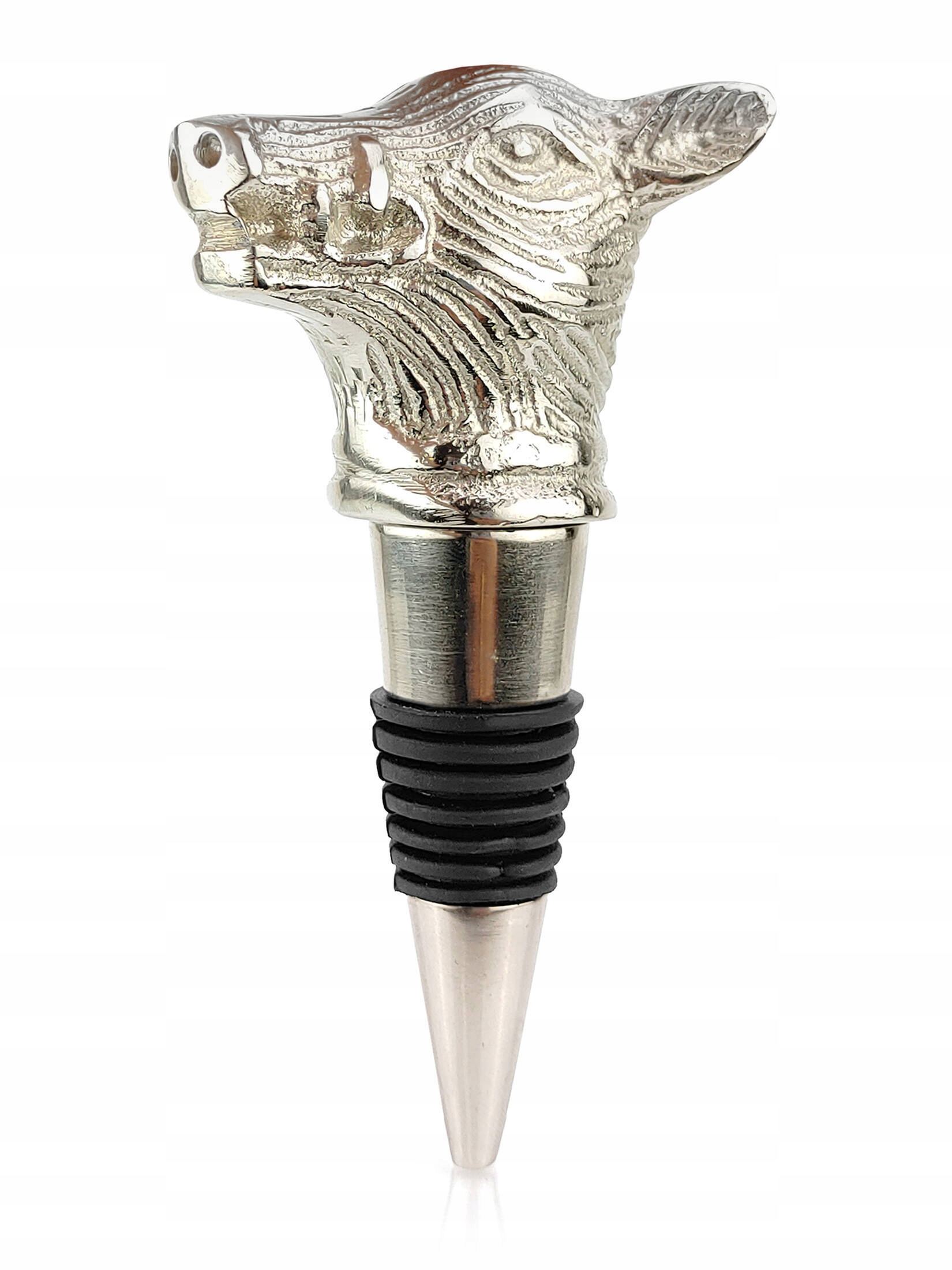 Hliníková zátka na víno s loveckým motivem Hlavy Divočáka jako dárek