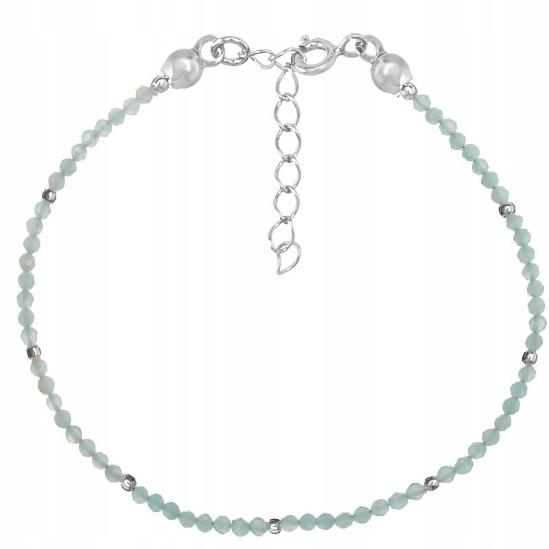 Stříbrný náramek z přírodních kamenů Amazonit