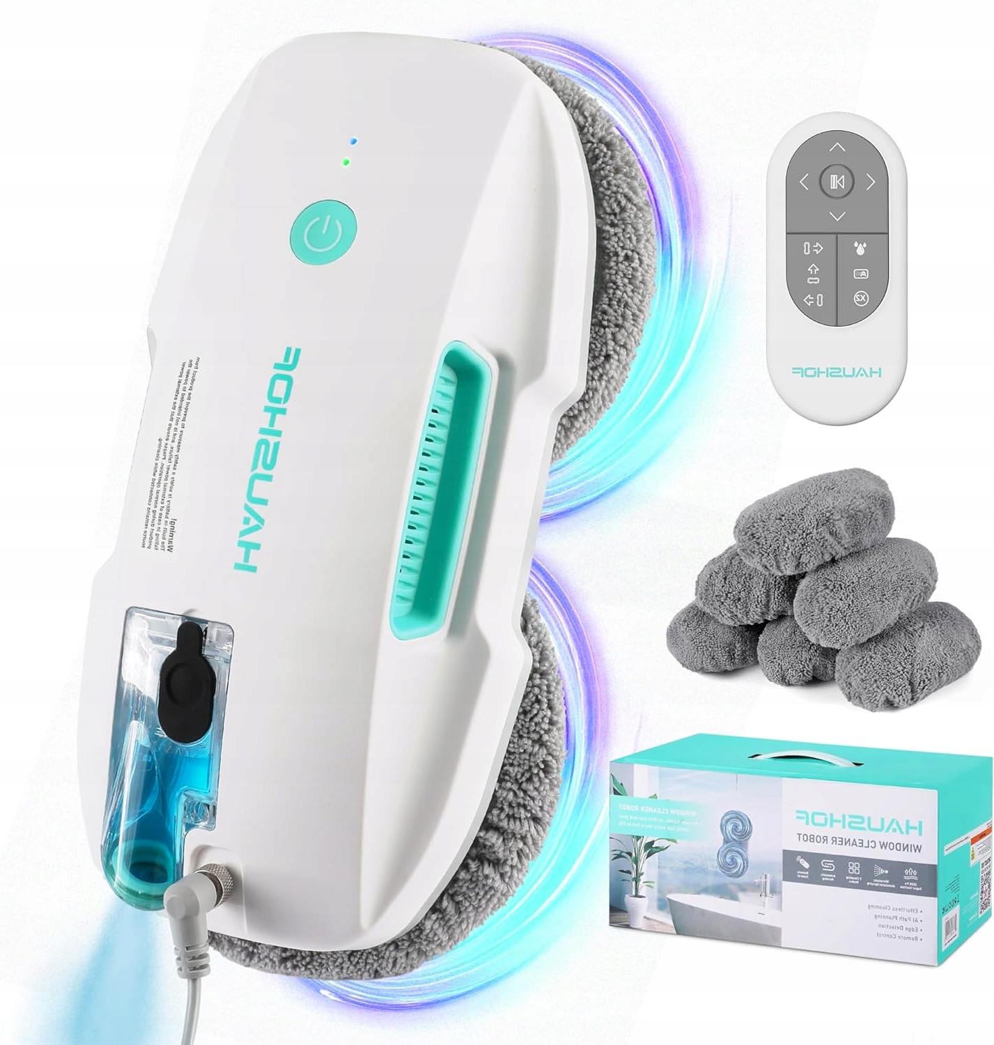 Robotický čistič oken Haushof 3800Pa, automatický ostřikovač, dálkové ovládání