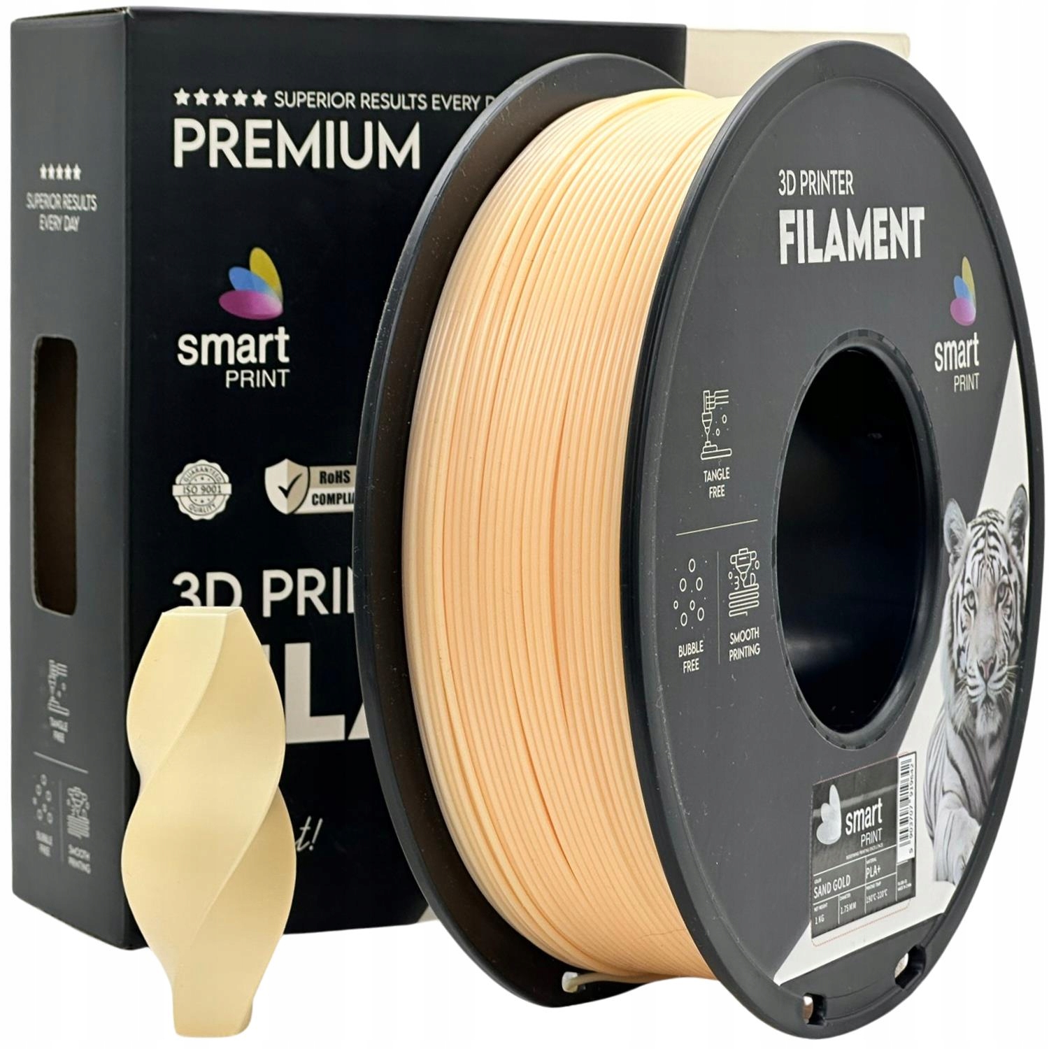 Filament Pla +Smart Print 1 kg 1000g piaskowy złoty