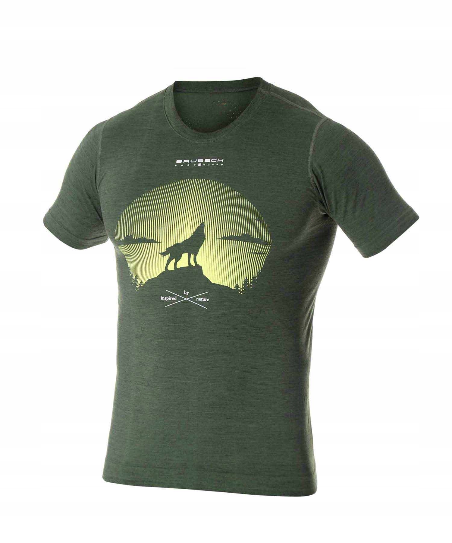 Męska Koszulka Z Wełny Merino Oddychający T-shirt Do Turystyki Brubeck Pro