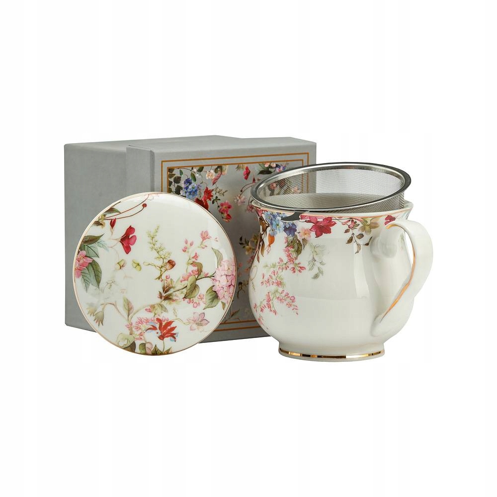 

Kubek porcelanowy z Zaparzaczem pokrywka 480 ml