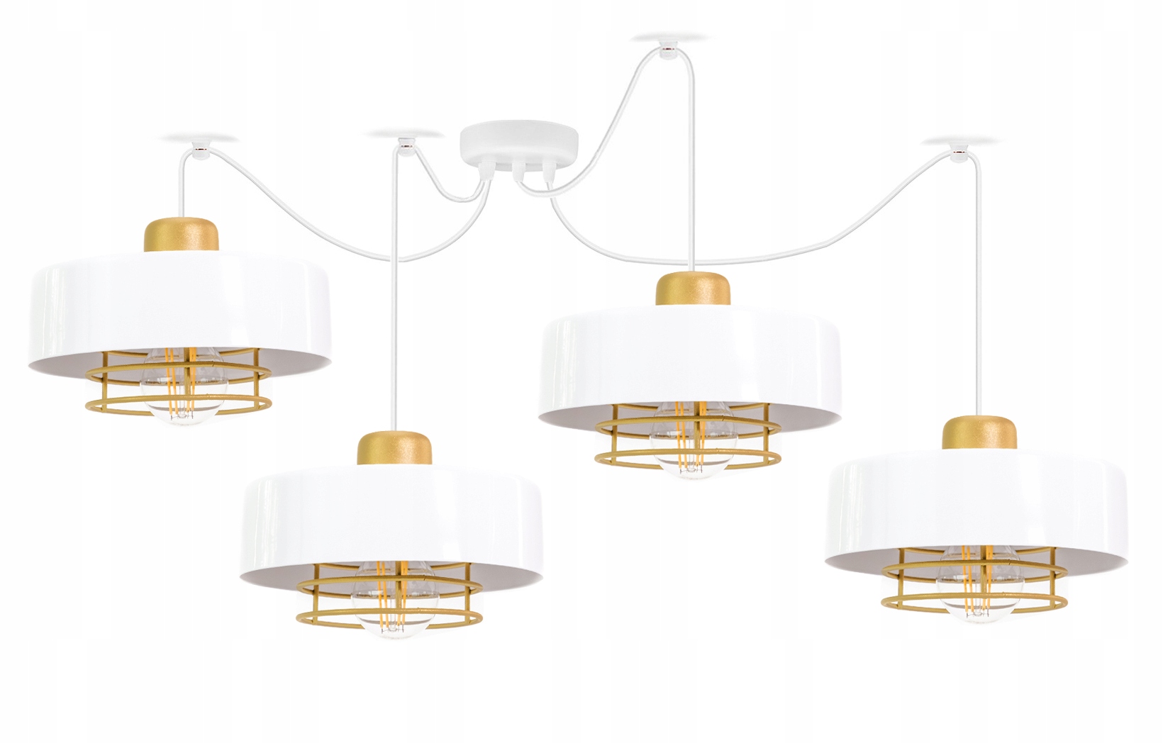 

Pająk Lampa Wisząca Loft Spiro 4 biało złota