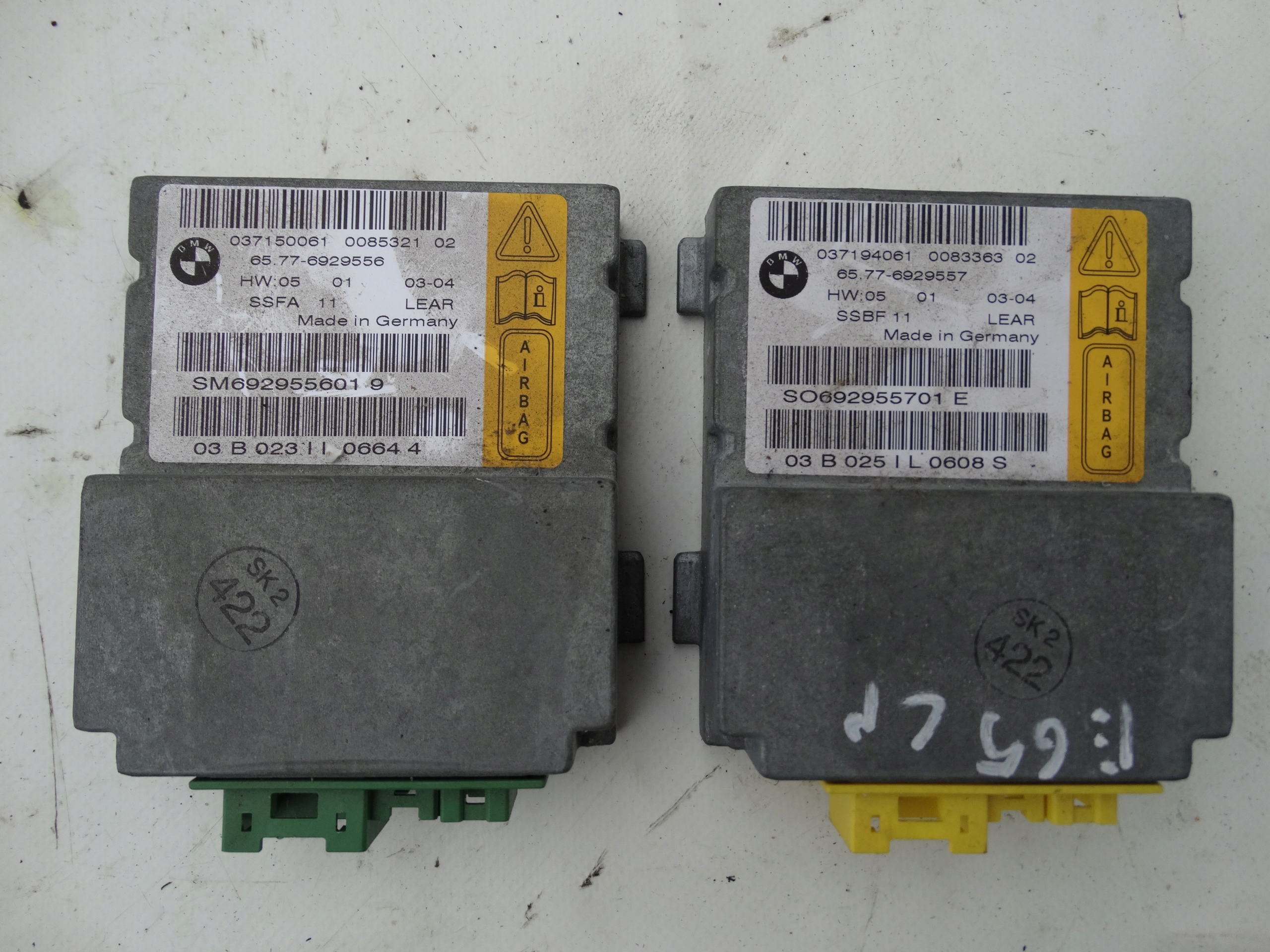 MODUŁ SENSOR AIRBAG 6929556 6929557 BMW E65 E66