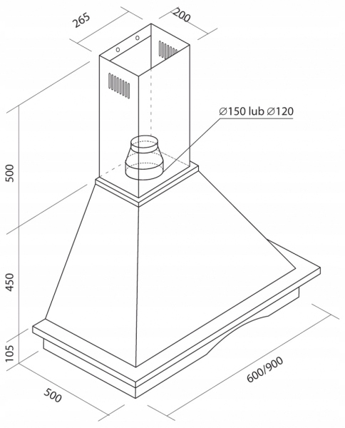 Okap Toflesz Rustical Country 90 Model Rustical Country 90