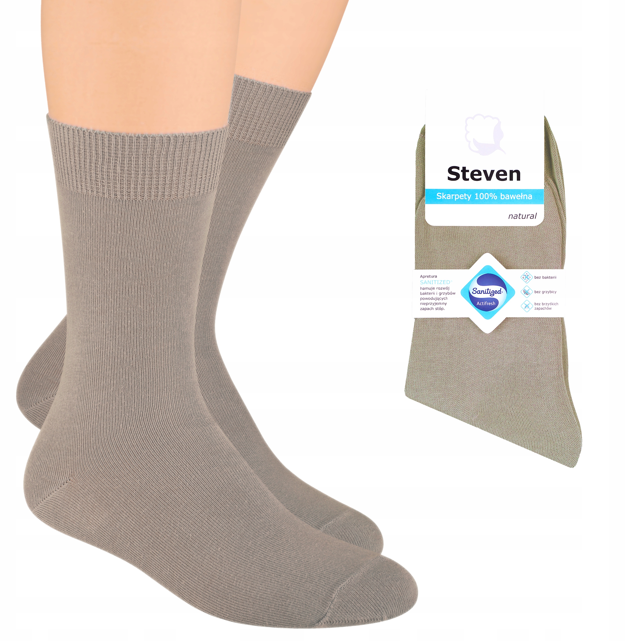 

Steven 055 Skarpety 100% Bawełna Beżowy 41-43