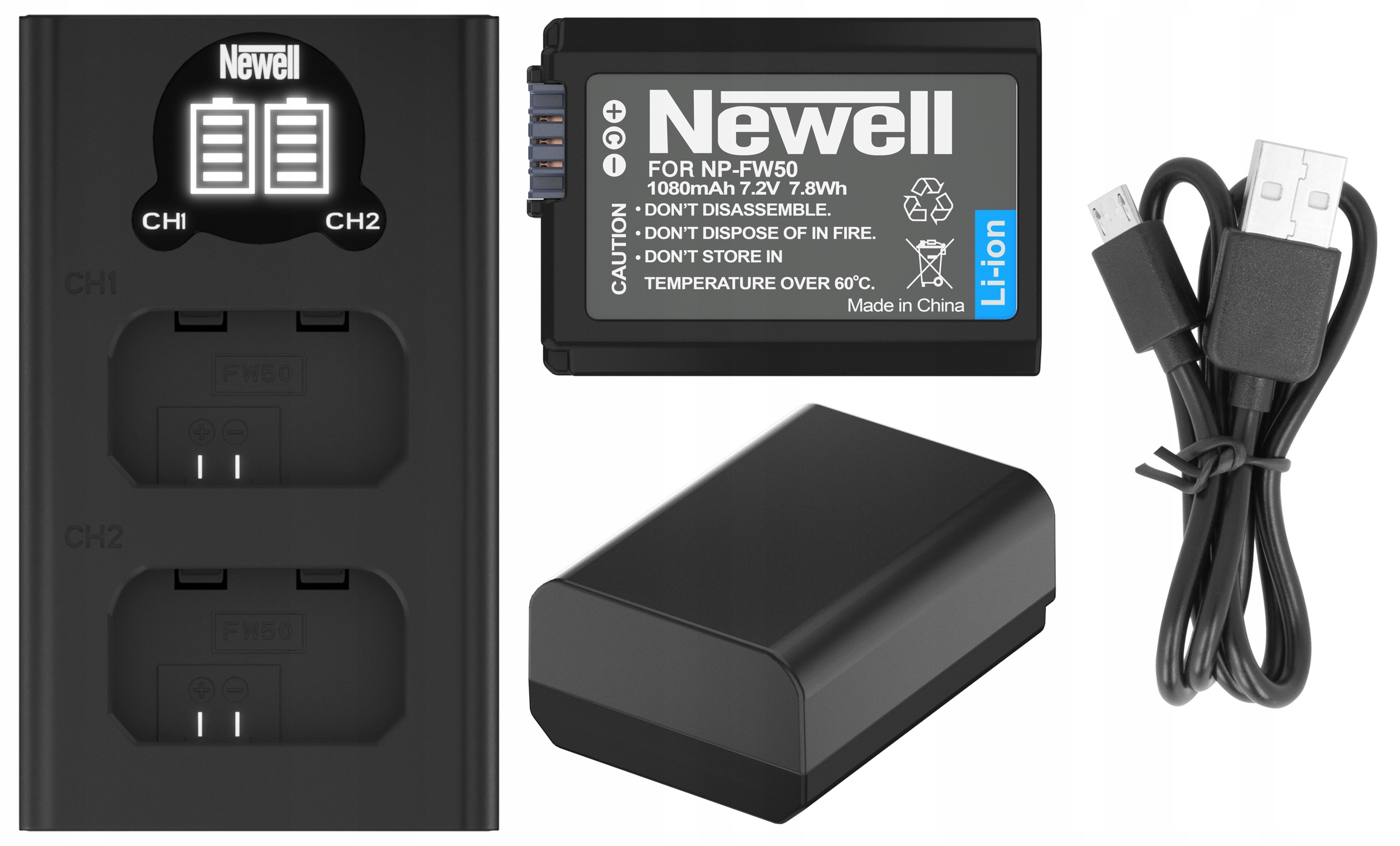 Bateria Akumulator Newell NP-FW50 do Sony A7 Nex A6500 Ładowarka Usb-c
