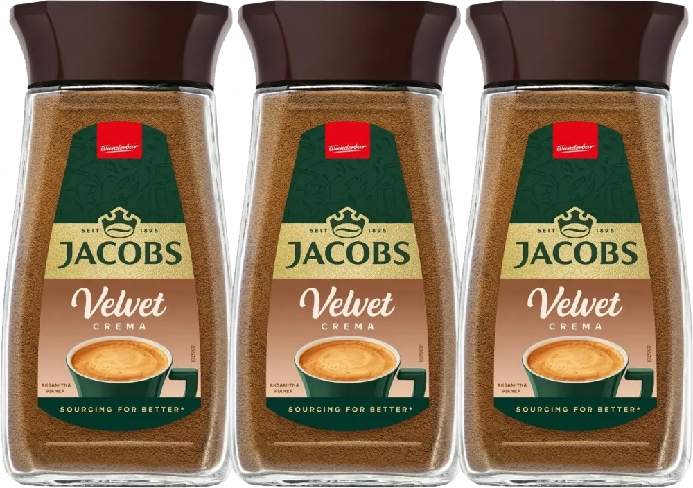Jacobs kawa rozpuszczalna Velvet 200g słoik x3