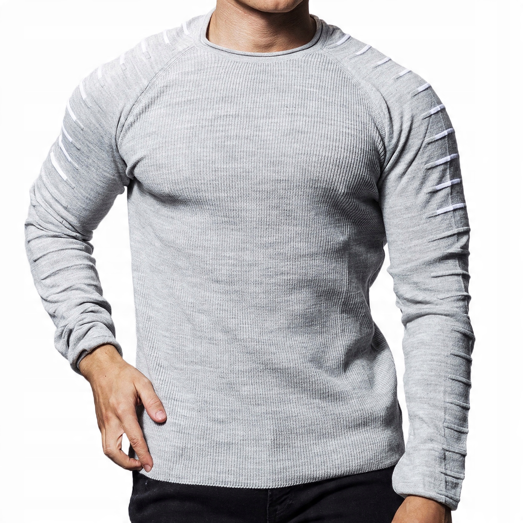 

Sweter Męski Bluza Slim fit Codzienny Casual