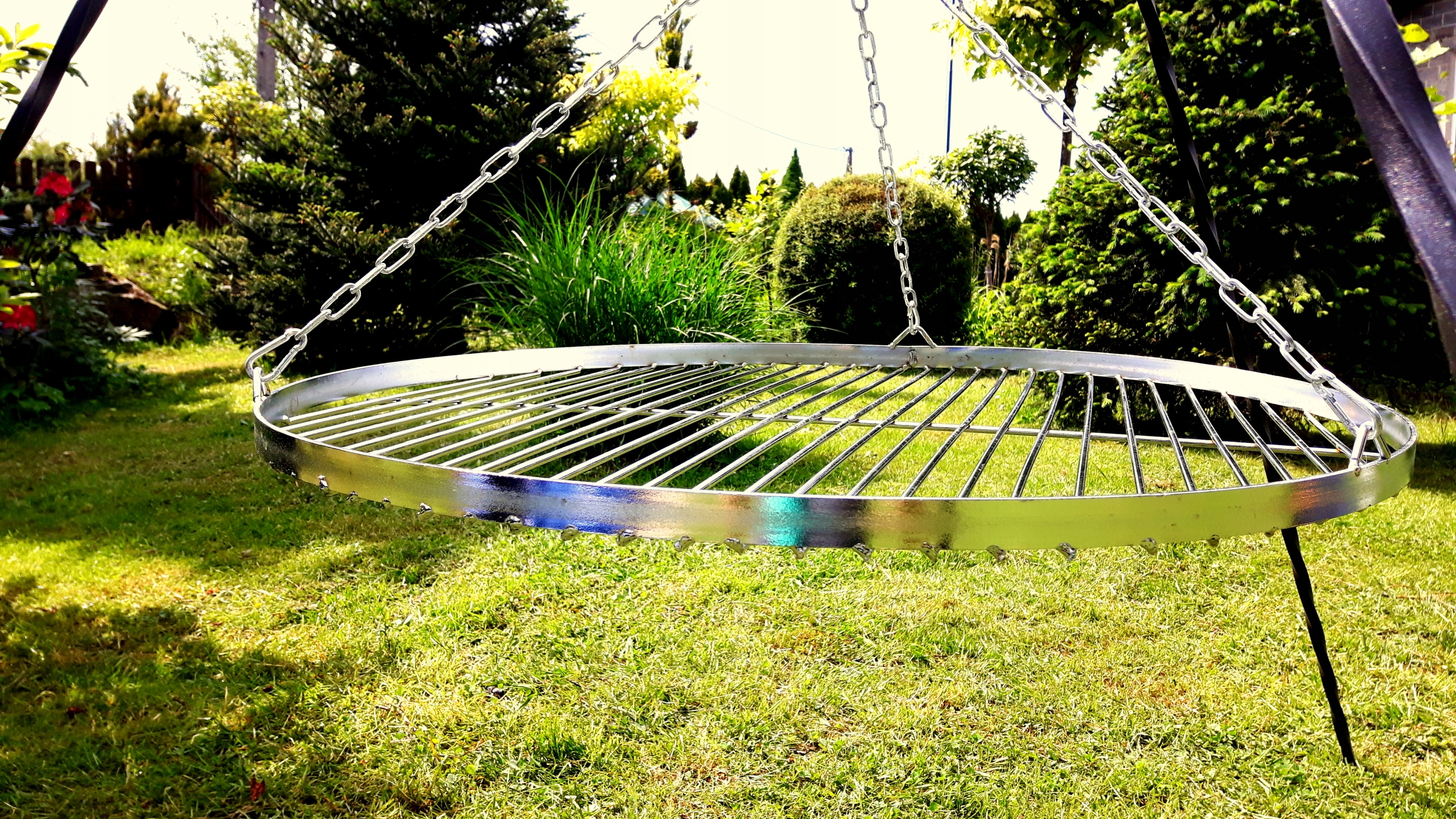 GRILL TRÓJNÓG KUTY RUSZT PALENISKO 60CM+KOŁOWROTEK Długość (cm) 180