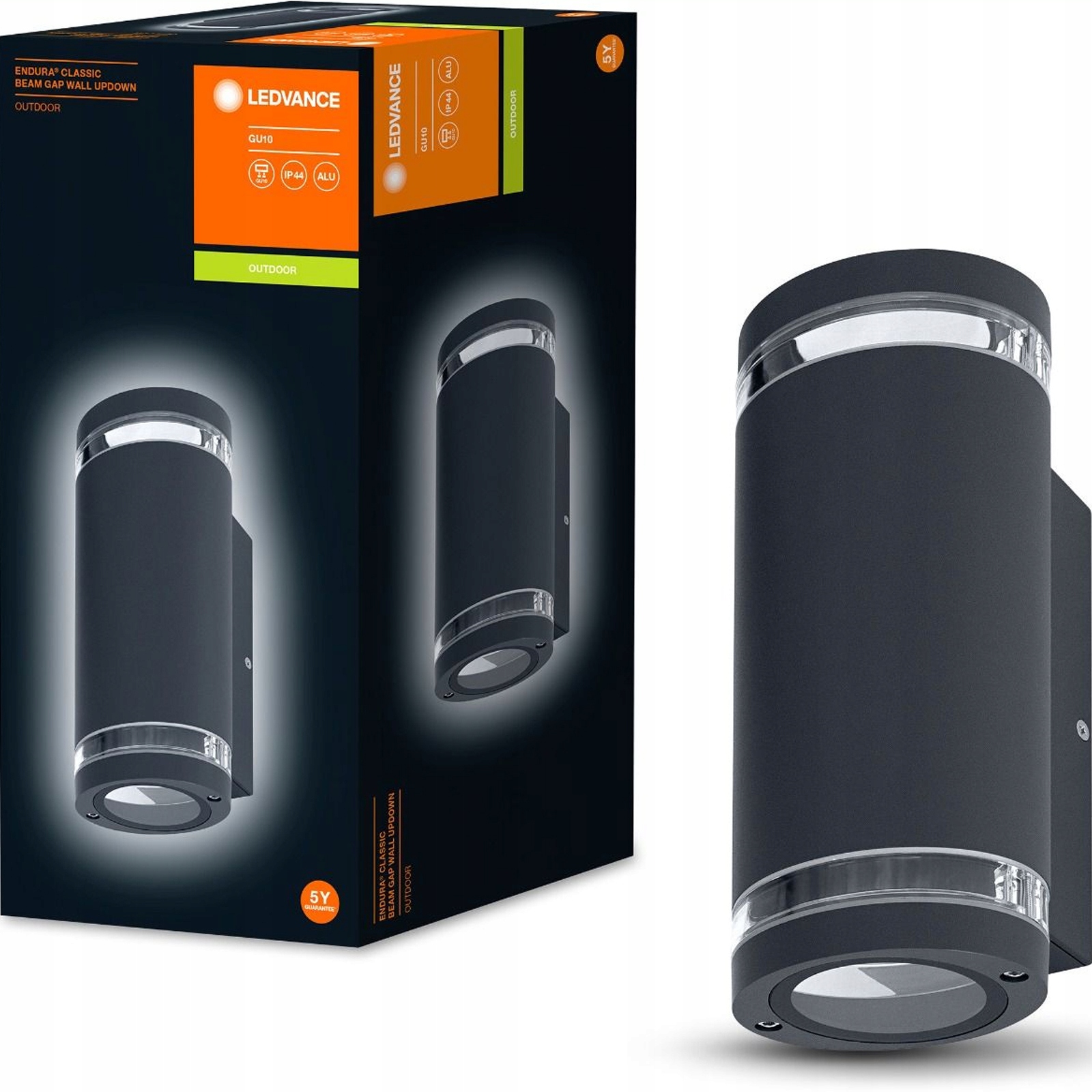 Fasádní nástěnná venkovní zahradní lampa 2x GU10 Led Ledvance